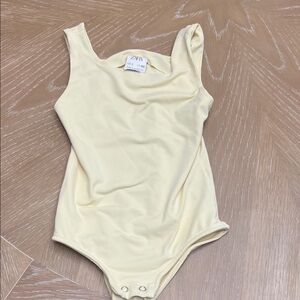 Zara Light Yellow Sleeveless Bodysuit